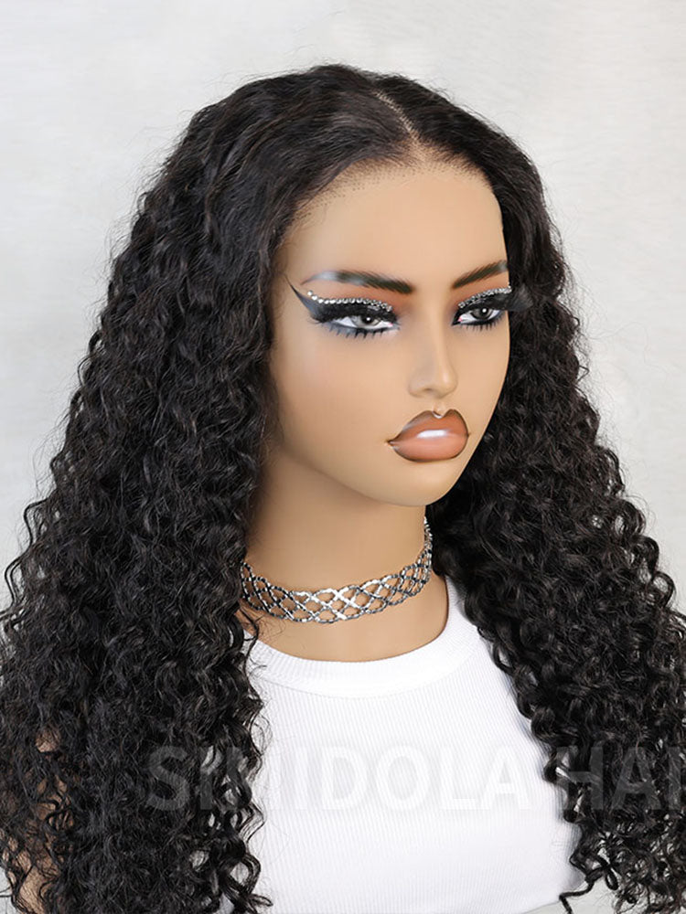 Simidola Pre-bleached 7x5 Pre-cut Pre-plucked Water Wave Hair Wear Go Glueless Wig With Drawstring