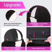 Seegethair 250% Density Glueless Wear Go V Part Wig Human Hair Kinky Curly Hair Wig Beginner Friendly