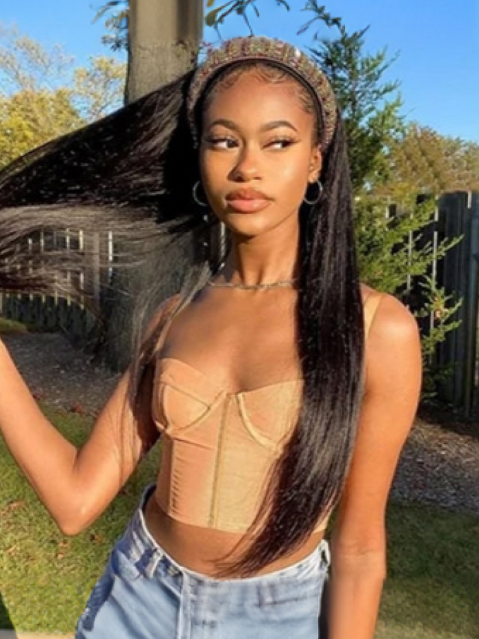 Simidola Glueless Straight Hair Headband Wig
