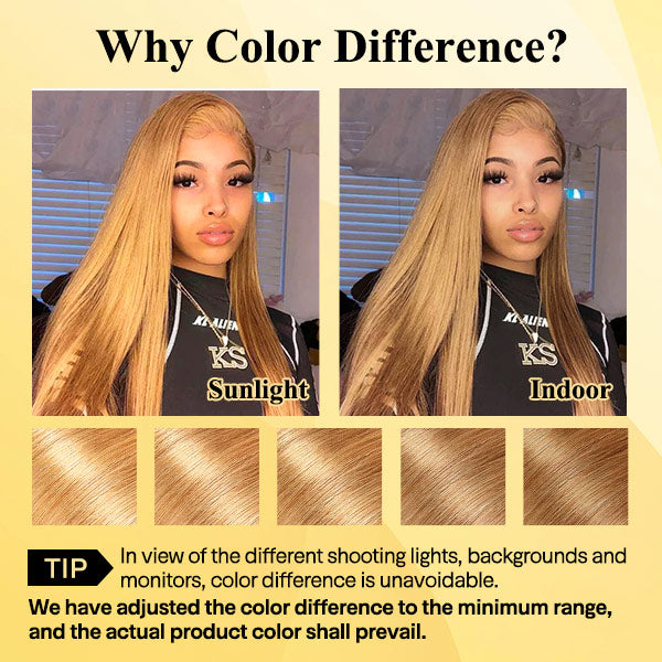 Seegethair #27 Honey Blonde Straight Hair Wear Go Glueless Wigs Pre-cut Lace Pre-Plucked Hairline