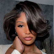 Vshow Pre Styled Straight Human Hair Blow Out Cut Bob Wig 7x5 Larger Lace Wear Go Glueless Wig Pre Cut HD Lace Wigs For Women Beginner Friendly