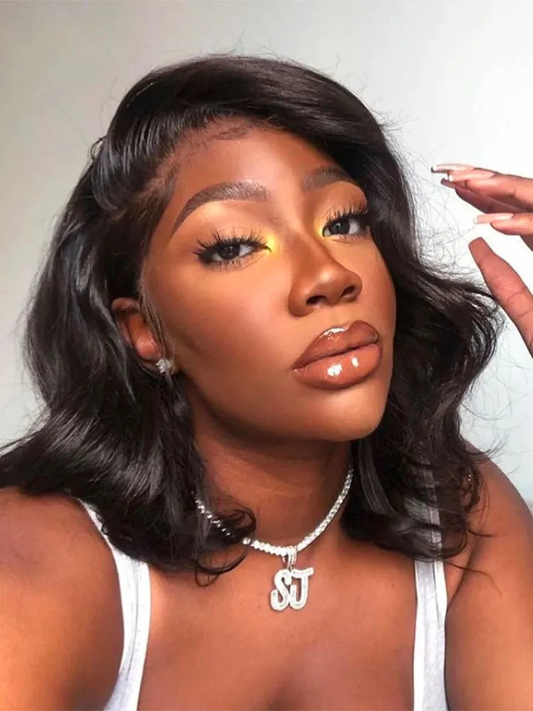 Simidola 5x5 Feather Bangs Body Wave Lace Front Wig