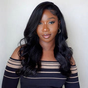 [C Part Design] Bleached Knots Body Wave Wear Go Glueless Wigs Pre Cut Lace Wigs With Drawstring 180% Density Layered Cut Body Wave Wigs For Women