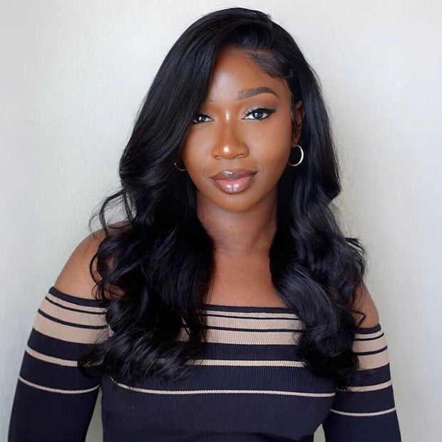 [C Part Design] Bleached Knots Body Wave Wear Go Glueless Wigs Pre Cut Lace Wigs With Drawstring 180% Density Layered Cut Body Wave Wigs For Women
