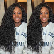 Vshow Bouncy Spiral Curls 3 In 1 Half Wigs 250% Density Flip Over Human Hair Wigs For Women