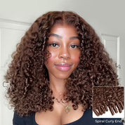 Seegethair Chocolate Brown Glueless Wear Go Wigs Burmese Curly Pre-Cut 13x6 Lace With Adjustable Drawstring