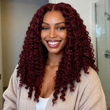 Seegethair 99J Burgundy Burmese Curly Hair Wear Go Glueless Human Hair Wigs 10x6 Pre Cut Lace Front Wig