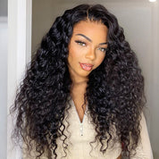 250% Density Deep Curly V Part Wigs With Drawstring No Leave Out Side Part Available Deep Wave Glueless Human Hair Wigs