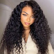 250% Density Deep Curly V Part Wigs With Drawstring No Leave Out Side Part Available Deep Wave Glueless Human Hair Wigs