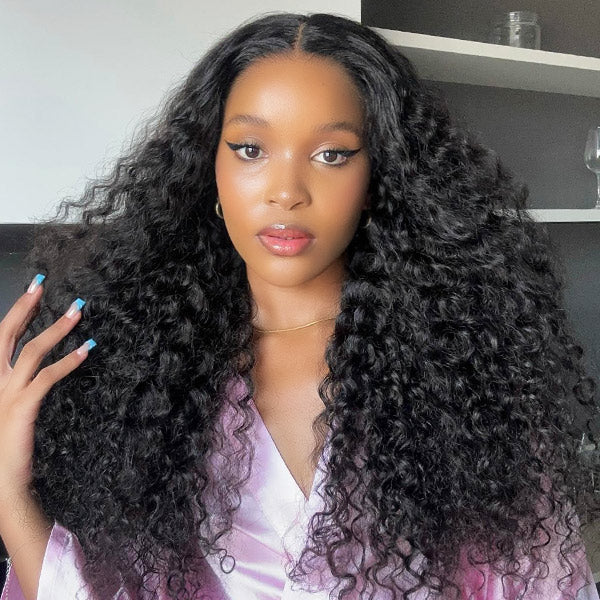 Seegethair Deep Wave Curly Hair Wigs 360 Lace Wigs With Pre Cut Edge And Bleached Knots