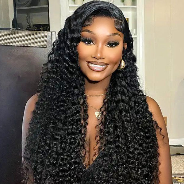 Seegethair Deep Wave Curly Hair Wigs 360 Lace Wigs With Pre Cut Edge And Bleached Knots