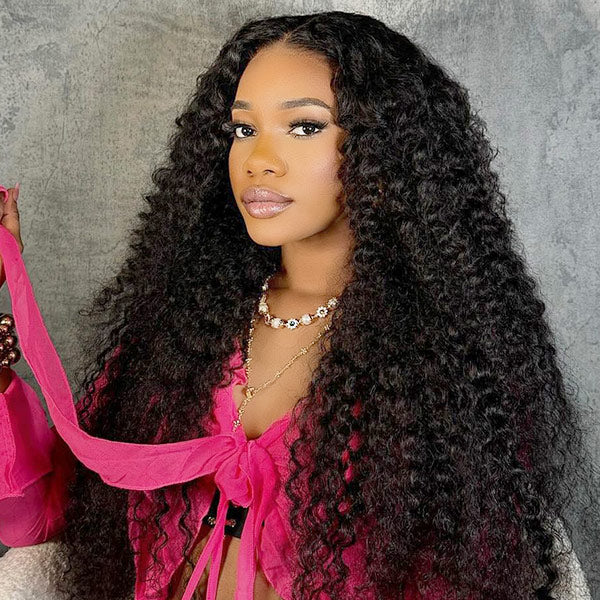Seegethair Deep Wave Curly Hair Wigs 360 Lace Wigs With Pre Cut Edge And Bleached Knots