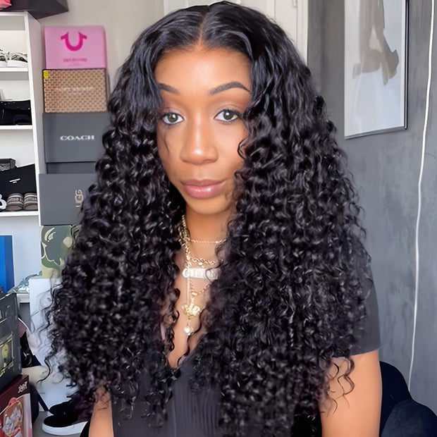 Seegethair Glueless 10x6 Lace Front Wigs Deep Wave Wear Go Wig Human Hair Bleached Knots 250% Density