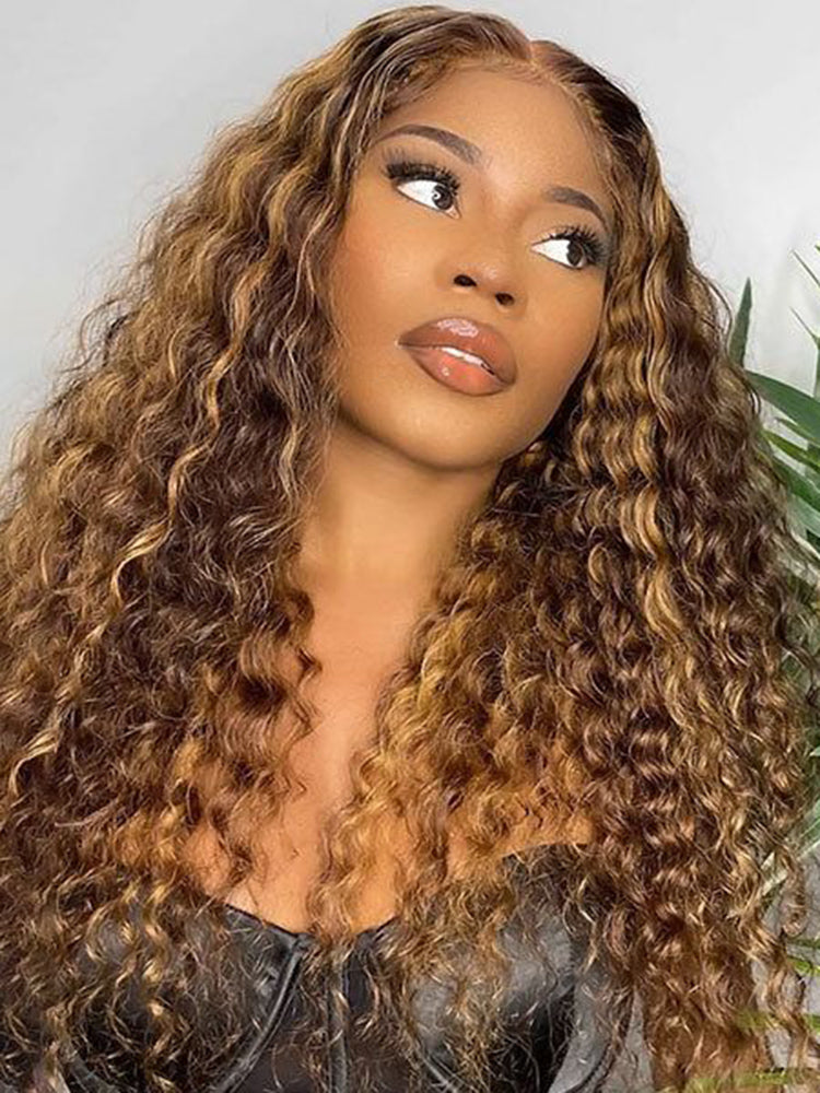 Simidola Splendid Highlight Brown Deep Wave Lace Frontal Wig