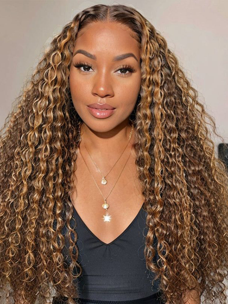 Simidola Splendid Highlight Brown Deep Wave Lace Frontal Wig