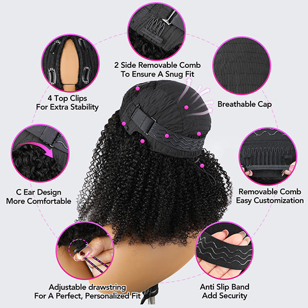 Seegethair Glueless Wigs V Part Wigs 250% Density Body Wave Wigs Thin Part Human Hair Wig
