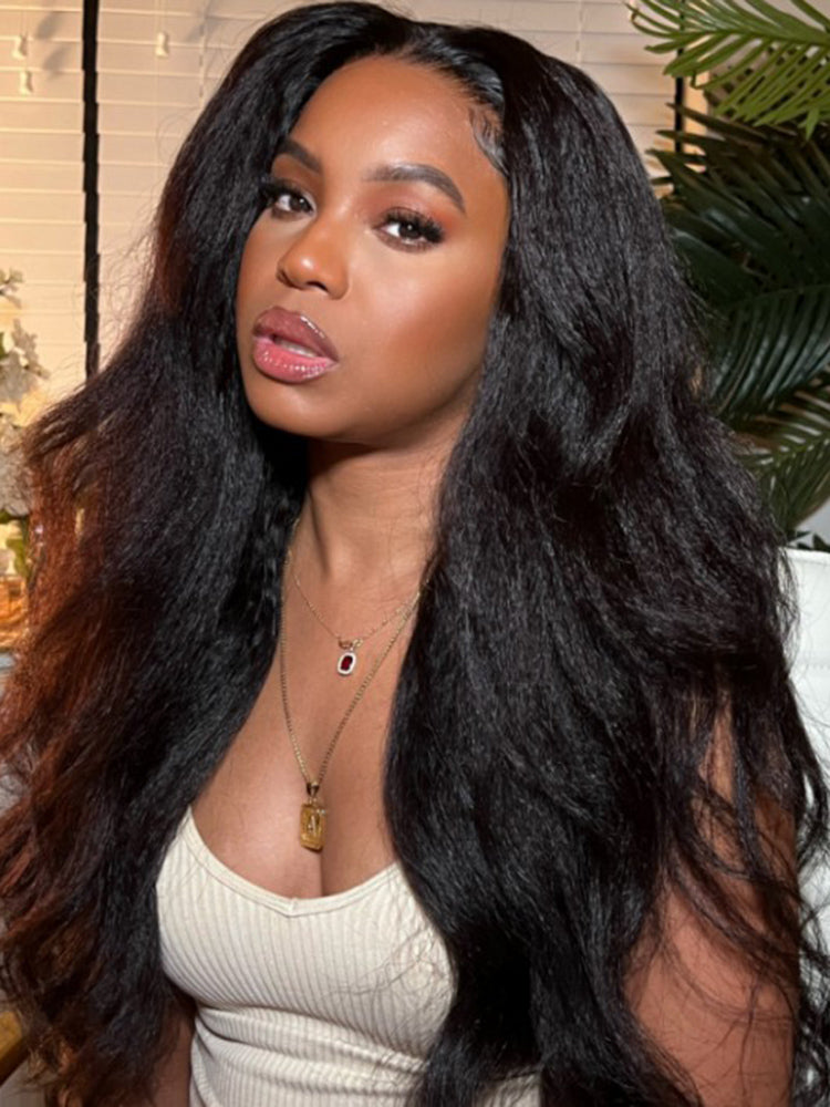 Simidola 4x4 HD Lace 200% Density Kinky Straight Closure Wig