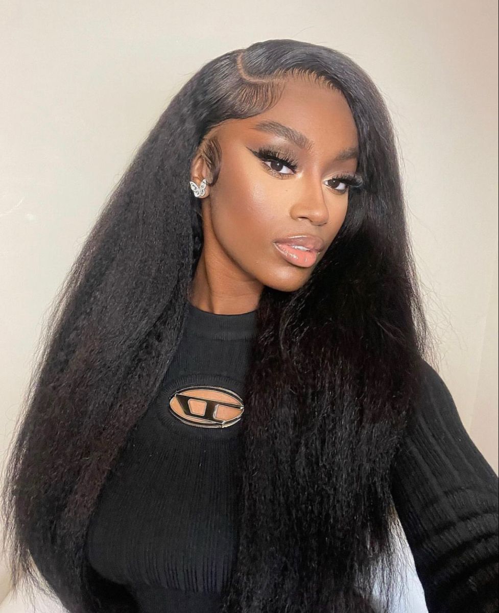 Simidola Pre-bleached 4x4 Pre-cut Pre-plucked Kinky Straight Wear Go Glueless Wig