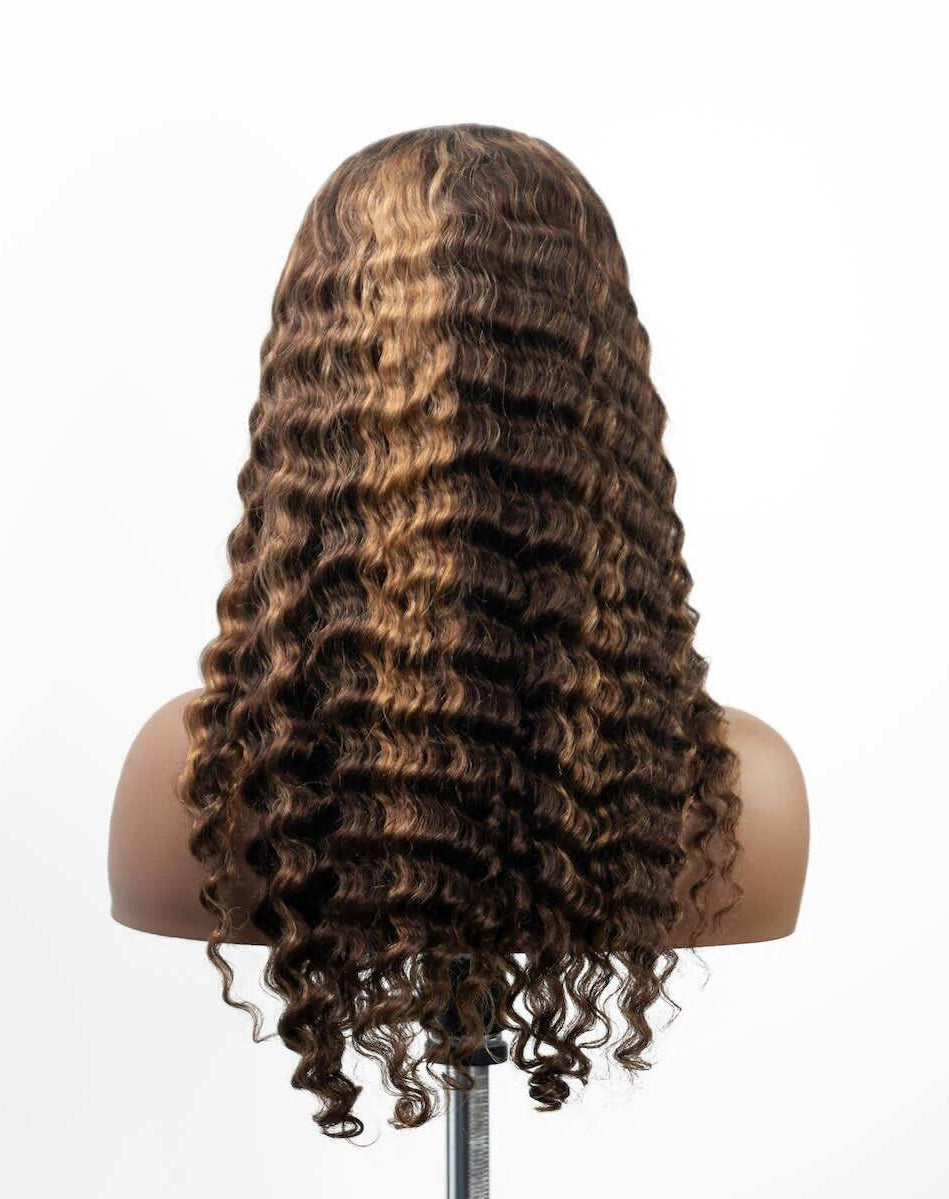 Simidola Splendid Highlight Brown Deep Wave Lace Frontal Wig