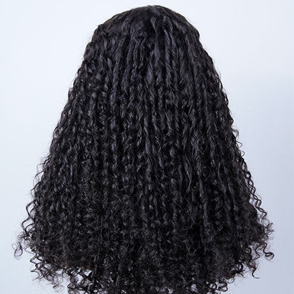 Vshow Pixie Curly Hair Wigs Finger Coiling Curly Human Hair Glueless Wigs Bleached Knots Wear Go Wigs With Drawstring