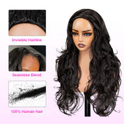 Pre Styled Butterfly Cut Layered Yaki Body Machine Made Human Hair Wigs With Drawstring 250% Density V Part Half Wig U Part Wig Available