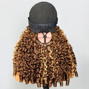 Seegethair Ombre Highlight Burmese Curly Hair Wear Go Glueless Wigs 10X6 Pre Cut Lace Wigs With Drawstring