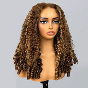 Seegethair Ombre Highlight Burmese Curly Hair Wear Go Glueless Wigs 10X6 Pre Cut Lace Wigs With Drawstring