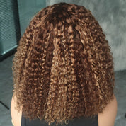 Seegethair 4/27 Highlight Kinky Curly Wear Go Wigs Pre-cut HD Lace Wigs