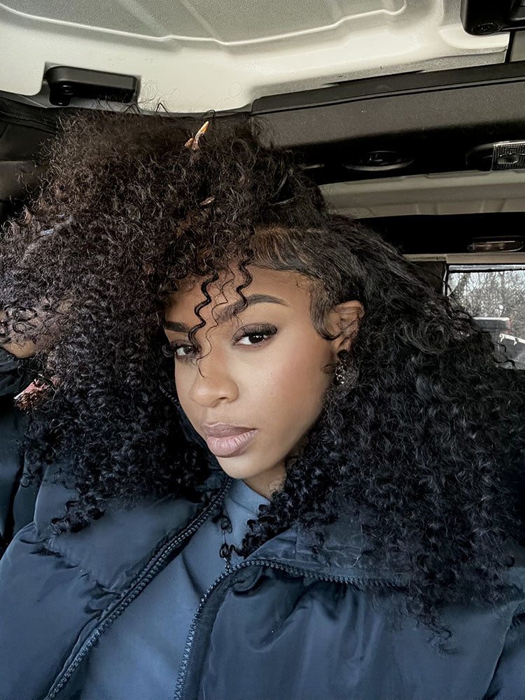 Simidola V Part Kinky Curly Beginner Friendly Human Hair Wig