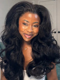 Simidola Glueless New In Pre-Styled Butterfly Cut Layered Kinky Straight U Part Wig Natural Black Human Hair Wigs
