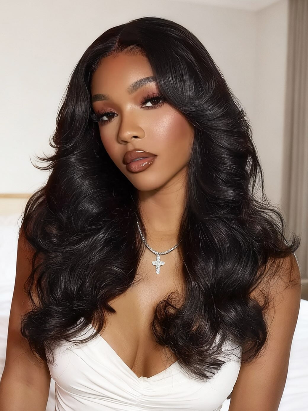 Pre-Everything Layered Cut Body Wave Black Natural Fluffy Wear Go Wig