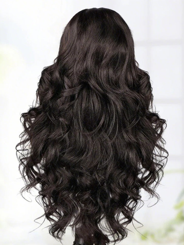 Simidola Glueless New In Pre-Styled Butterfly Cut Layered Half Wig Sew In Wig Natural Black Human Hair Yaki Straight Wigs