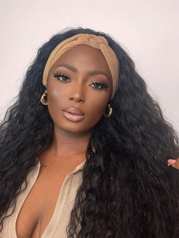 Simidola Water Wave Headband Wig Adjustable No Lace Wigs
