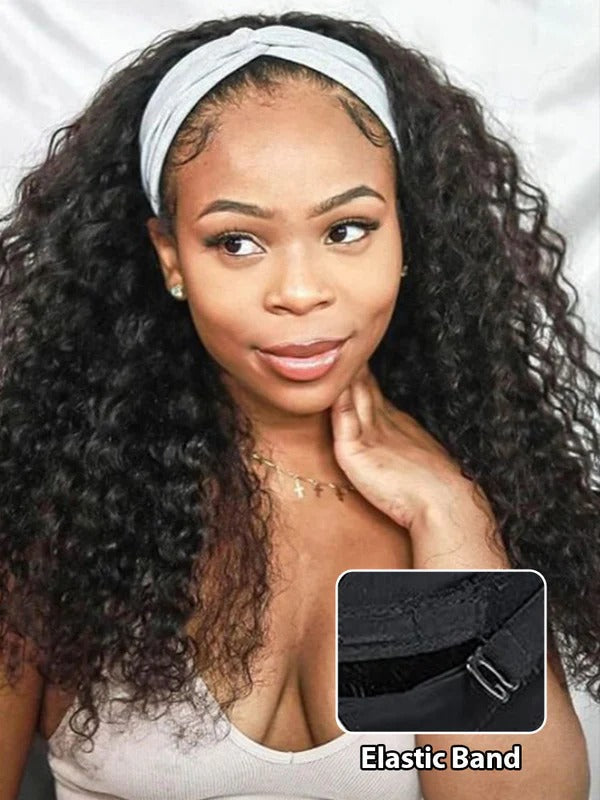 Simidola Water Wave Headband Wig Adjustable No Lace Wigs