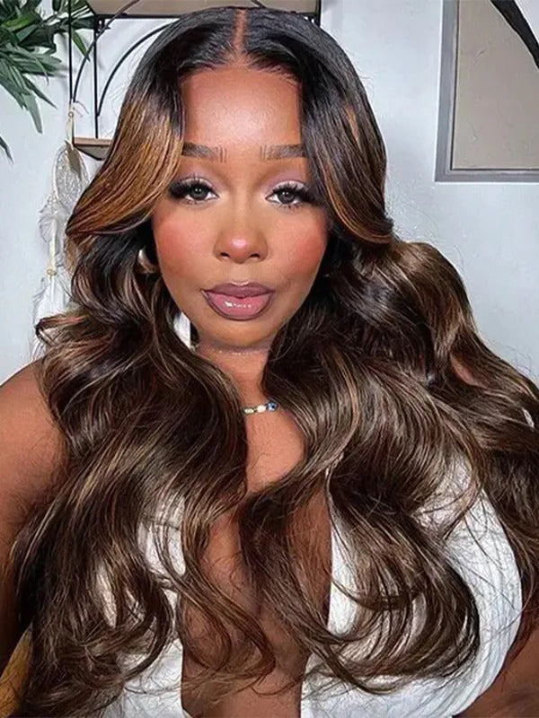Simidola 4x4/13x4 Highlight Balayage Color Body Wave Lace Front Wig
