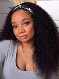 Simidola Afro Kinky Coily Hair Headband Wig Adjustable No Lace Wigs