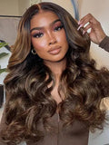 Simidola Glueless Highlight Balayage Color Body Wave 7x5 Glueless Wig Pre-cut Lace Wear Go Wig
