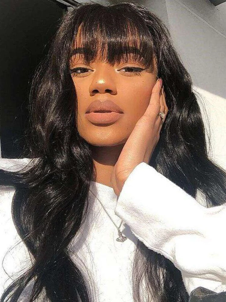 Simidola Pre-Everything Body Wave With Curtain Bangs 13x4 13x6 HD Lace Human Hair Wear Go Glueless Wig With Elastic Drawstring