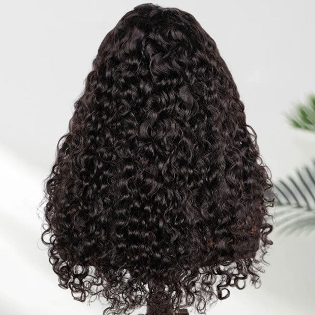 VSHOW Indian Curly Wear Go Glueless Human Hair Wigs Pre Bleached&Pre-cut Lace Front Hair Wigs With Drawstring 250% Density