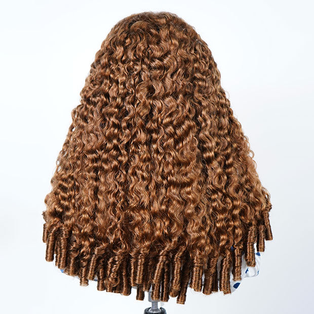 Seegethair Chocolate Brown Burmese Curly 13x6 Pre Cut Lace Front Human Hair Wigs Ear To Ear Wear Go Glueless Wigs For Women