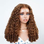 Seegethair Chocolate Brown Burmese Curly 13x6 Pre Cut Lace Front Human Hair Wigs Ear To Ear Wear Go Glueless Wigs For Women
