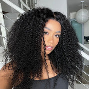 Seegethair Kinky Curly Hair Wear And Go Wigs 360 Full Lace Front Wigs Pre Cut Lace Wig With Bleached Knots
