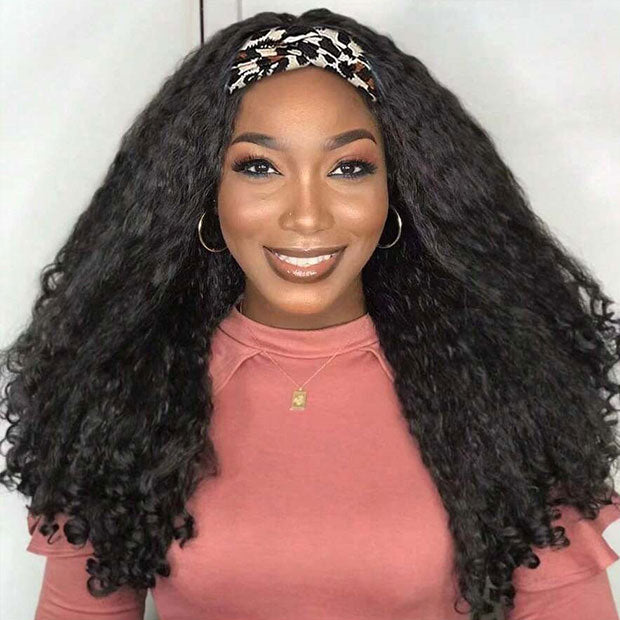 Seegethair Kinky Straight Burmese Curly Human Hair Half Wigs 250% Density With Drawstring Natural Blend Wigs