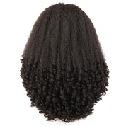 Seegethair Kinky Straight Burmese Curly Human Hair Half Wigs 250% Density With Drawstring Natural Blend Wigs