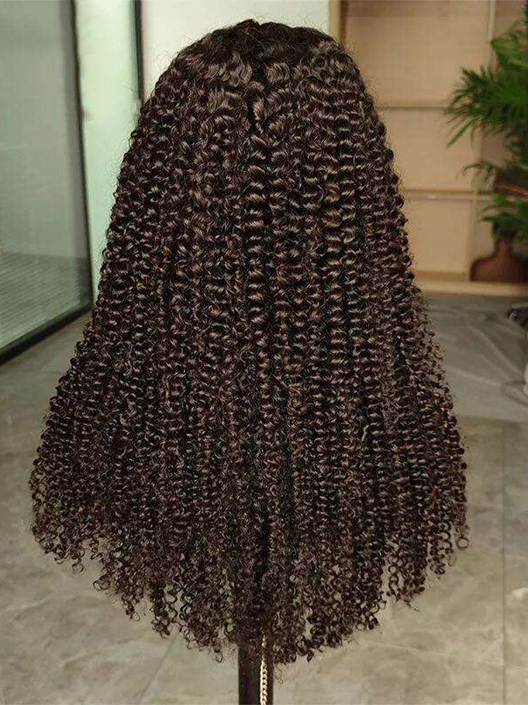 Simidola Pre-bleached 7x5 Pre-cut Pre-plucked Kinky Curly Hair Wear Go Glueless Wig With Drawstring