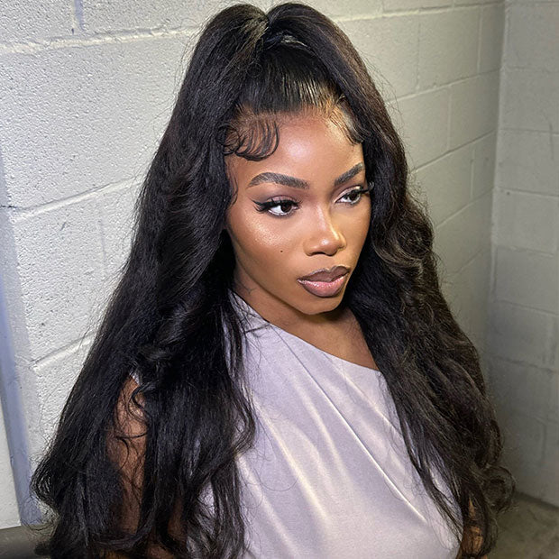 Seegethair Kinky Straight Pre Cut Lace Front Wigs 13x4 13x6 Guleless Human Hair Wigs With Drawstring