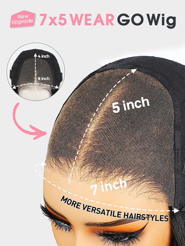 Flash Sale | Pre-bleached 7x5 Pre-cut Pre-plucked Straight Hair Wear Go Glueless Wig