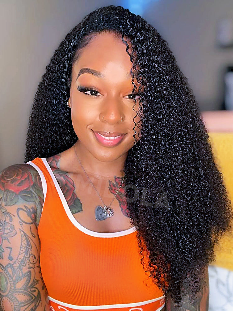 @lovely_dream26 Same 28inch Simidola Glueless Afro Curly 3 In 1 Half Wig Drawstring Band Wear Go Wig