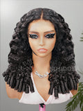 Simidola Raw Burmese Curly 7x5 9x6 Lace Human Hair Wear Go Wig With Elastic Drawstring Seamless Flip Over Wig for Beginners