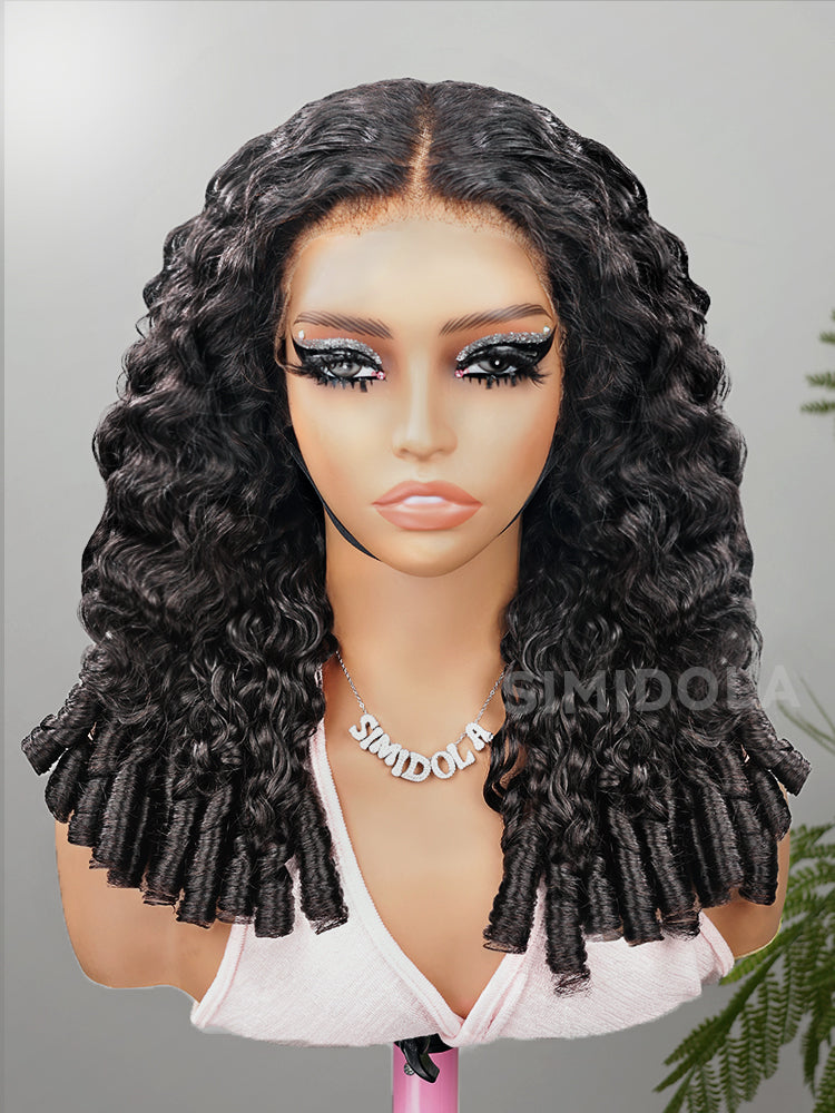 Simidola Burmese Curly Glueless Wig Bleached Knots 13x4 13x6 HD Lace Front Wear Go Wig With Flexible Fit Drawstring